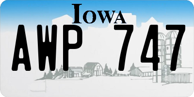IA license plate AWP747