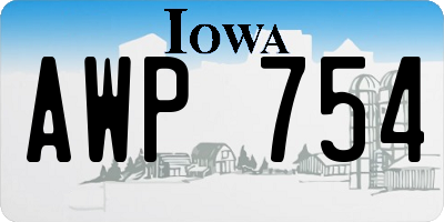 IA license plate AWP754