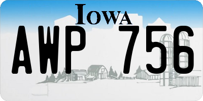 IA license plate AWP756