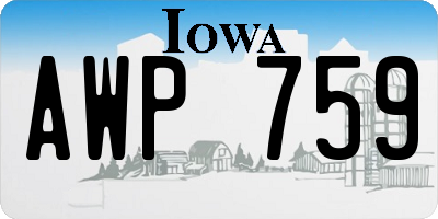 IA license plate AWP759
