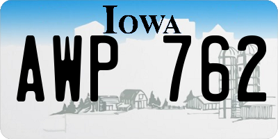 IA license plate AWP762