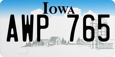 IA license plate AWP765