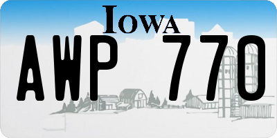 IA license plate AWP770