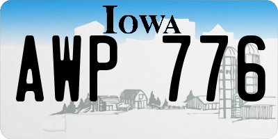 IA license plate AWP776