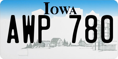 IA license plate AWP780