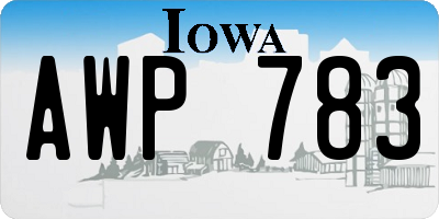 IA license plate AWP783