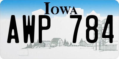 IA license plate AWP784
