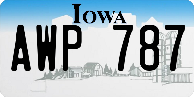 IA license plate AWP787