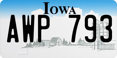 IA license plate AWP793
