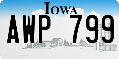 IA license plate AWP799