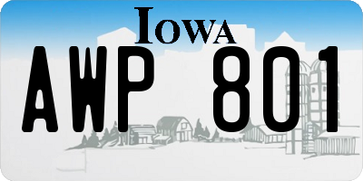 IA license plate AWP801
