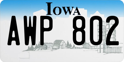 IA license plate AWP802