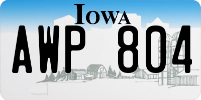 IA license plate AWP804