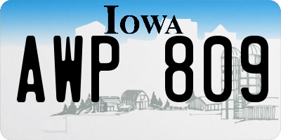 IA license plate AWP809