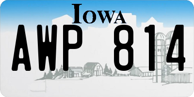 IA license plate AWP814