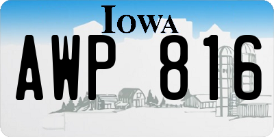 IA license plate AWP816