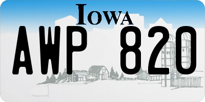 IA license plate AWP820
