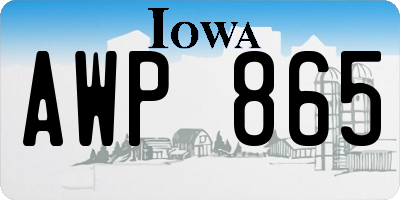 IA license plate AWP865