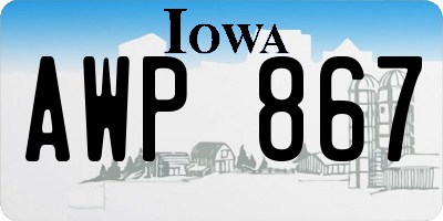 IA license plate AWP867