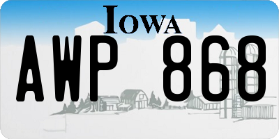IA license plate AWP868