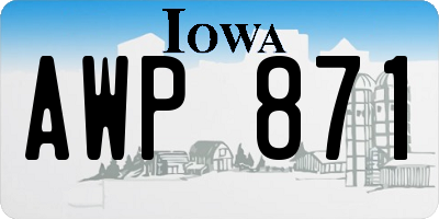 IA license plate AWP871