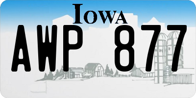 IA license plate AWP877
