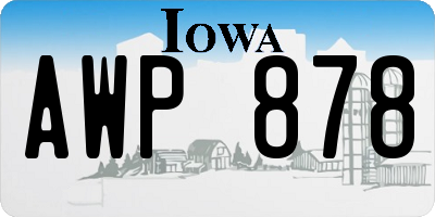 IA license plate AWP878