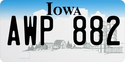 IA license plate AWP882