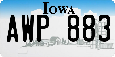 IA license plate AWP883