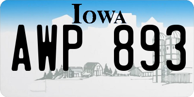 IA license plate AWP893