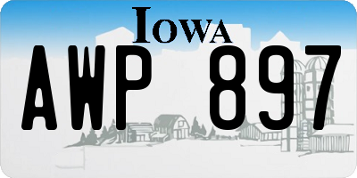 IA license plate AWP897