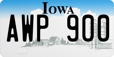 IA license plate AWP900