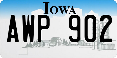 IA license plate AWP902