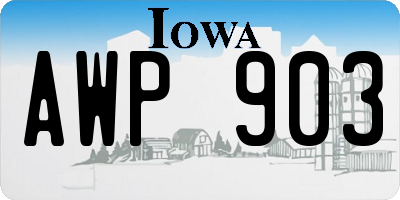 IA license plate AWP903