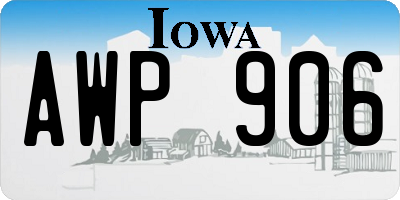 IA license plate AWP906