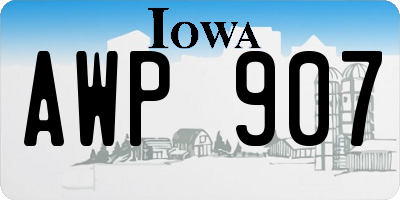 IA license plate AWP907