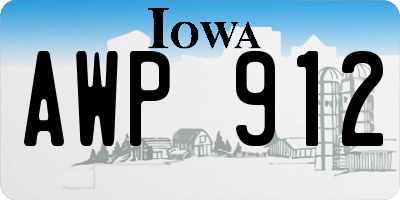IA license plate AWP912
