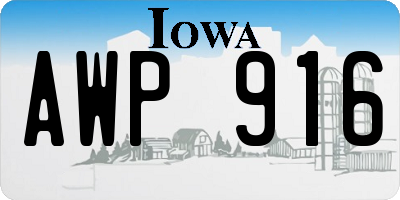 IA license plate AWP916