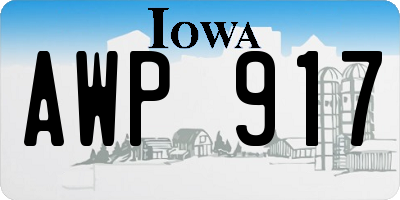 IA license plate AWP917