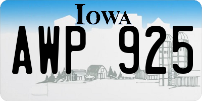 IA license plate AWP925