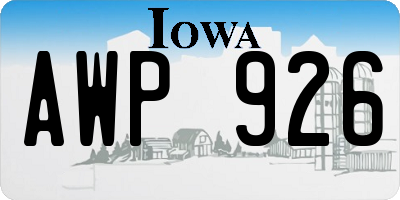 IA license plate AWP926
