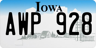 IA license plate AWP928