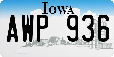 IA license plate AWP936