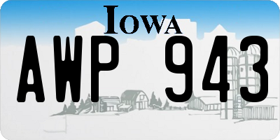 IA license plate AWP943