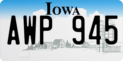 IA license plate AWP945