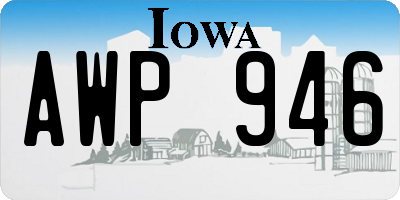 IA license plate AWP946