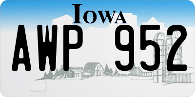 IA license plate AWP952