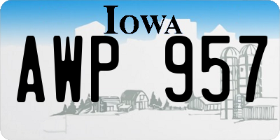 IA license plate AWP957