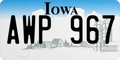 IA license plate AWP967