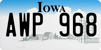 IA license plate AWP968